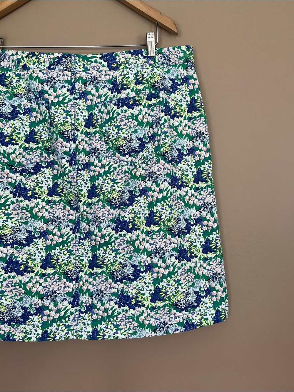 {Talbots} Floral Denim Skirt - Womens 14W - Picture 6 of 8
